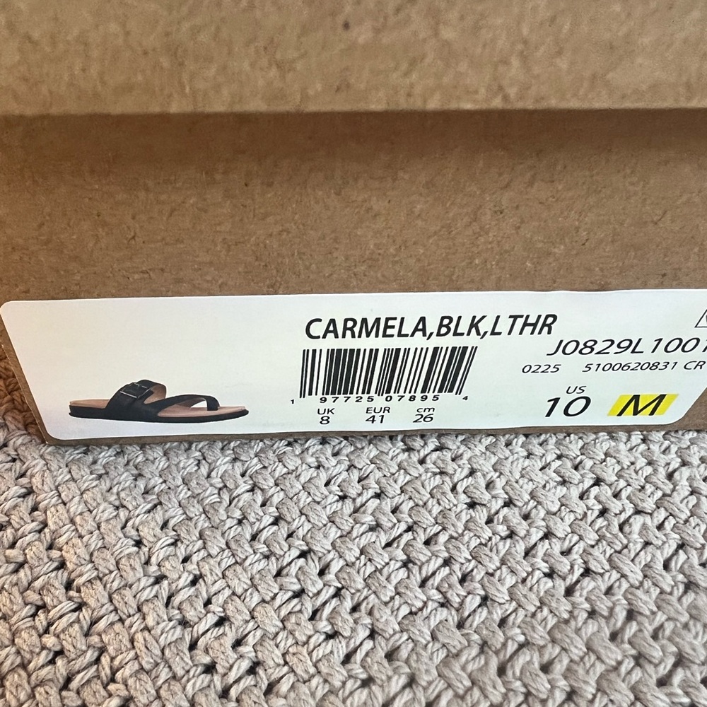 Vionic Carmela Black Leather Toe-Loop Slide Sanda… - image 11